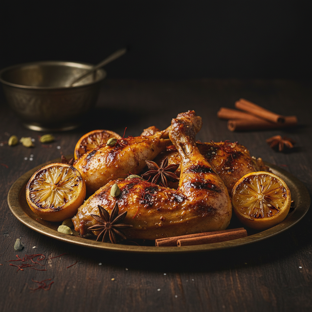 Kahwa-Marinated Chicken — Savory chicken marinated in spiced Kashmiri tea