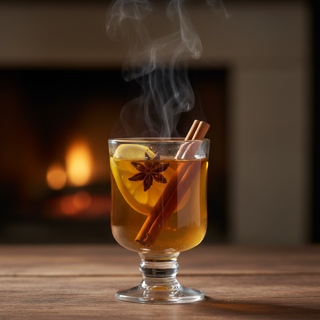 Kashmiri Kahwa Whiskey Toddy — Warm whiskey cocktail with saffron tea and spices
