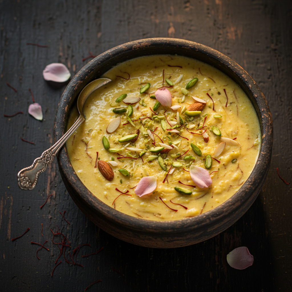 Golden Saffron & Cardamom Kheer — Param Kesar® Kashmiri Mongra recipe