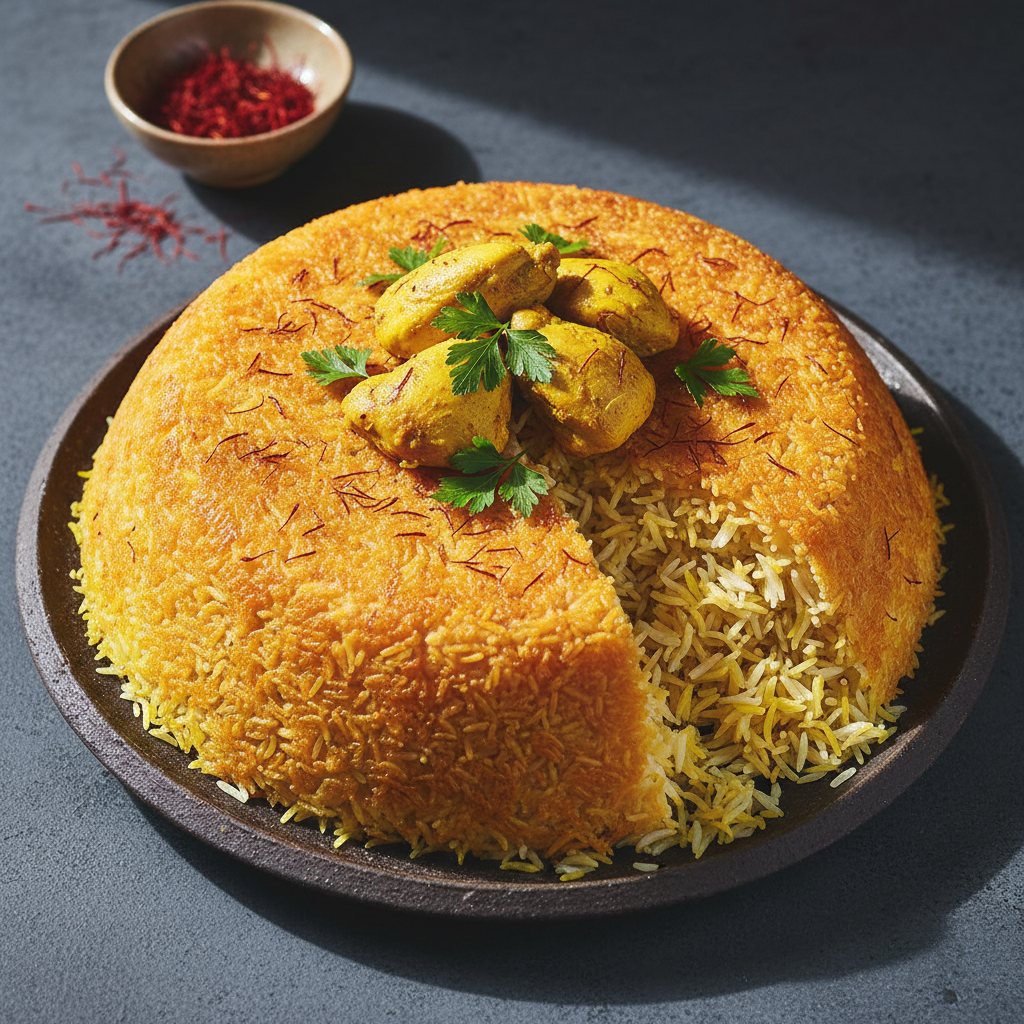 Persian Saffron Chicken Tahdig — Param Kesar® Kashmiri Mongra recipe