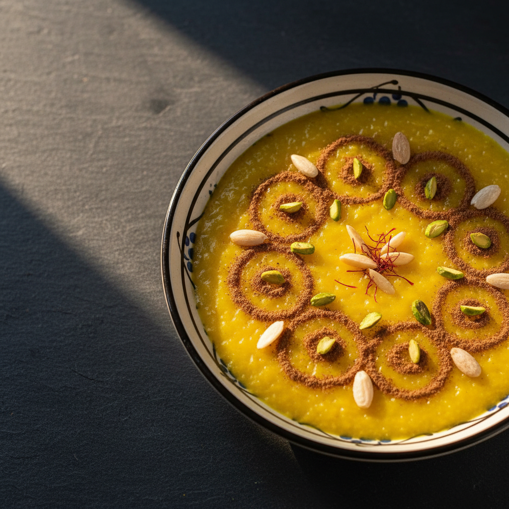 Sholeh Zard: A Radiant Persian Saffron Rice Pudding — Param Kesar® Kashmiri Mongra recipe