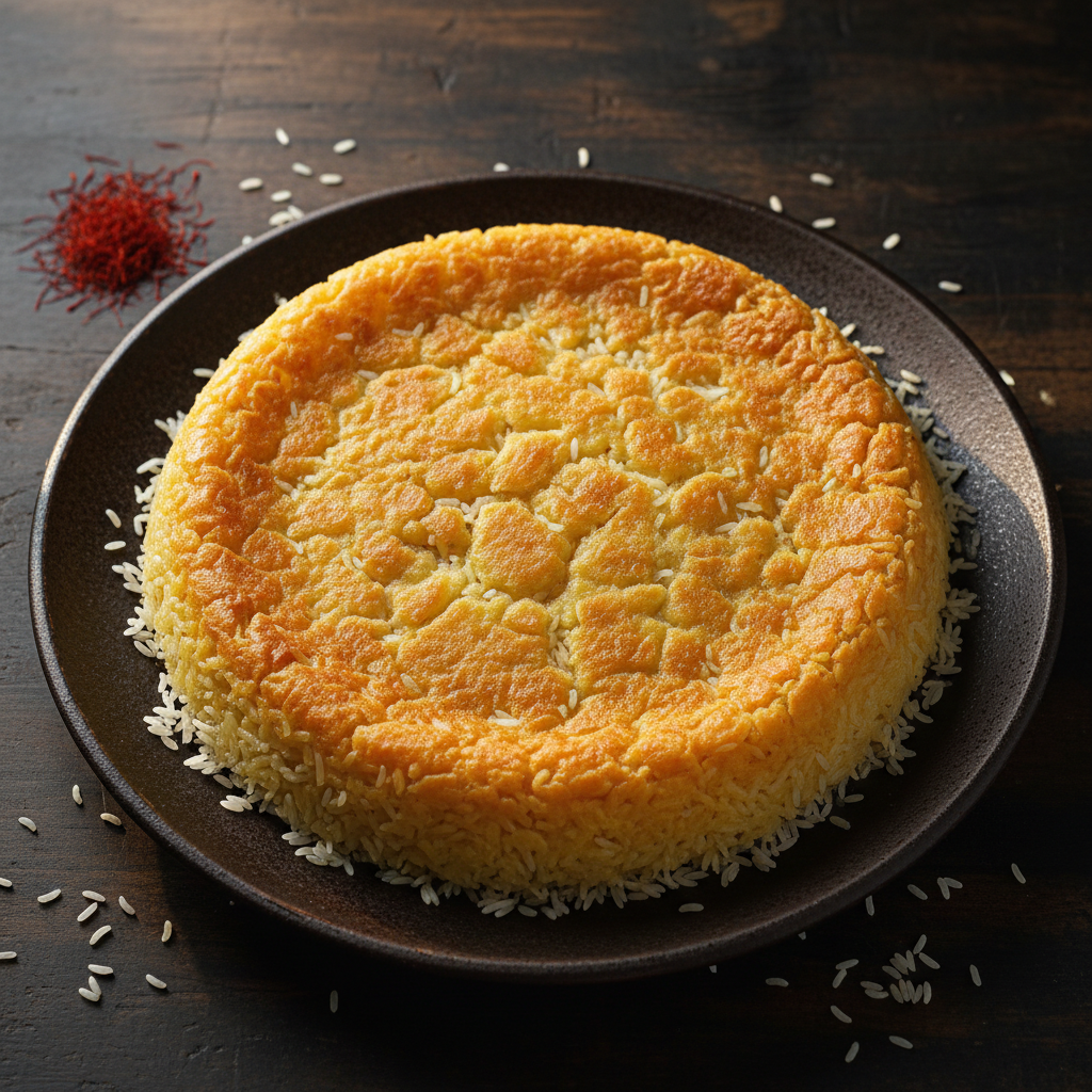 Golden Saffron Tahdig (Crispy Persian Rice) — Param Kesar® Kashmiri Mongra recipe